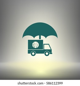 Cargo insurance stock vector icon illustration design