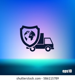 Cargo insurance stock vector icon illustration design