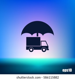 Cargo insurance stock vector icon illustration design