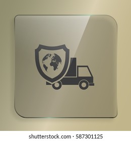 Cargo insurance stock vector icon illustration design