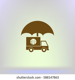 Cargo insurance stock vector icon illustration design