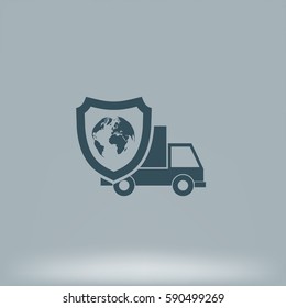 Cargo insurance stock vector icon illustration design