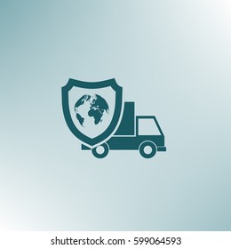 Cargo insurance stock vector icon illustration design