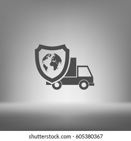 Cargo insurance stock vector icon illustration design