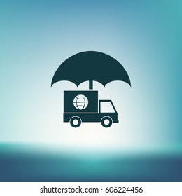 Cargo insurance stock vector icon illustration design