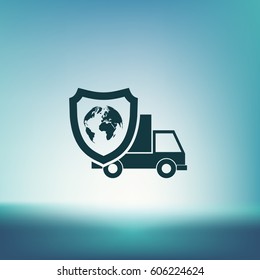 Cargo insurance stock vector icon illustration design