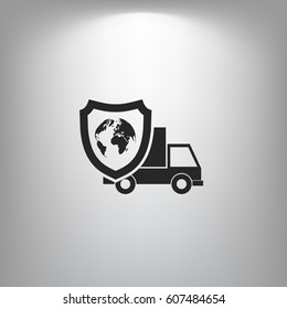 Cargo insurance stock vector icon illustration design