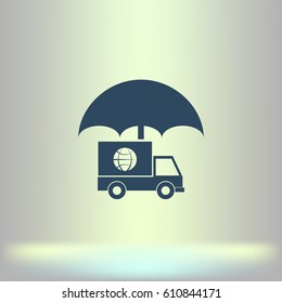 Cargo insurance stock vector icon illustration design