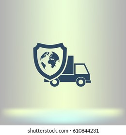 Cargo insurance stock vector icon illustration design