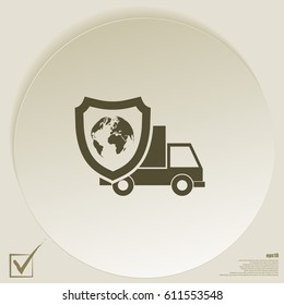 Cargo insurance stock vector icon illustration design