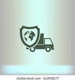 Cargo insurance stock vector icon illustration design