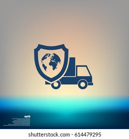 Cargo insurance stock vector icon illustration design