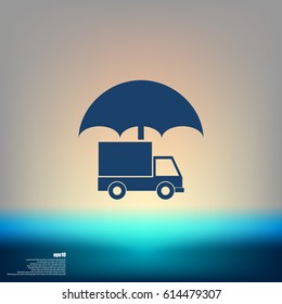 Cargo insurance stock vector icon illustration design