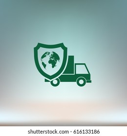 Cargo insurance stock vector icon illustration design