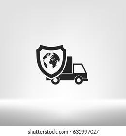 Cargo insurance stock vector icon illustration design