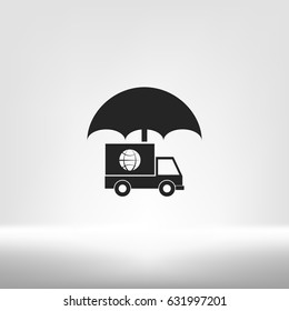 Cargo insurance stock vector icon illustration design