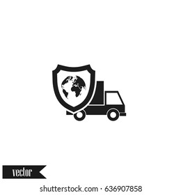 Cargo insurance stock vector icon illustration design