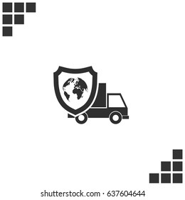 Cargo insurance stock vector icon 