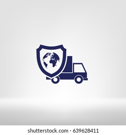 Cargo insurance stock vector icon illustration design