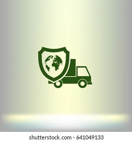 Cargo insurance stock vector icon illustration design