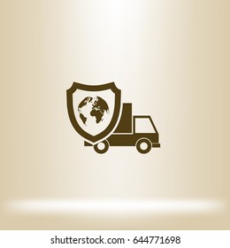 Cargo insurance stock vector icon illustration design