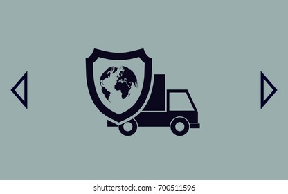 Cargo insurance stock vector icon illustration design