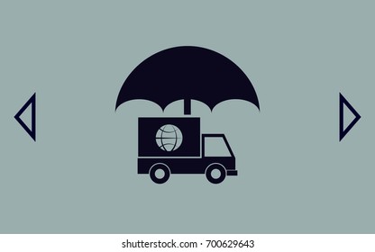 Cargo insurance stock vector icon illustration design