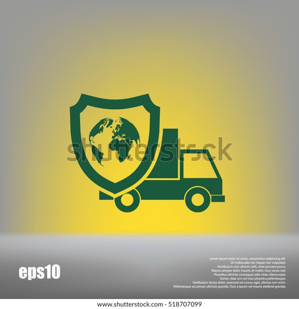 Cargo\
insurance stock vector icon illustration\
design