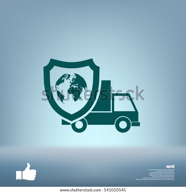 Cargo\
insurance stock vector icon illustration\
design