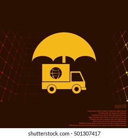 Cargo insurance vector icon illustration design