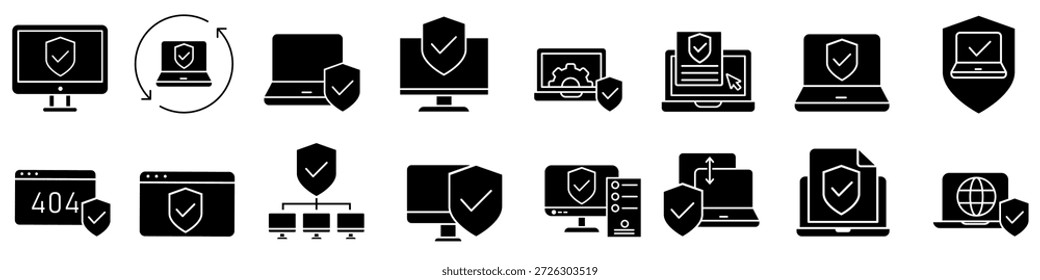 Conjunto de iconos de Vector de seguro de carga. Entrega segura colección de signo de ilustración. Símbolo de transporte de carga, logotipo.