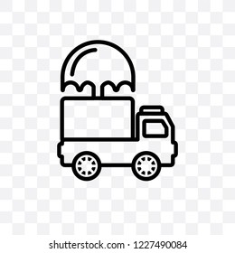 Cargo insurance vector linear icon isolated on transparent background, Cargo insurance transparency concept can be used for web and mobile