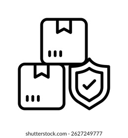 Cargo Insurance Vector outline icon. Eps10 file 