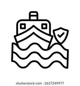 Cargo Insurance Vector outline icon. Eps10 file 