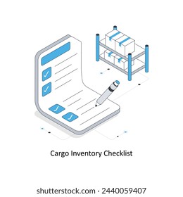 Cargo Inventory Checklist isometric stock illustration. Eps 10 File stock illustration.