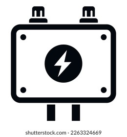 Cargo junction box icon simple vector. Wall safety. Mount contact