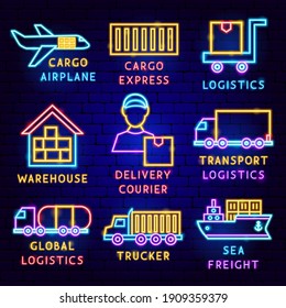 Cargo Label Set. Vector Illustration of Logistics Promotion.