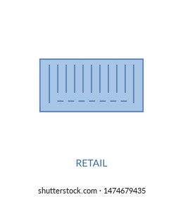 Cargo labeling flat line icon. Barcode tag sign. Thin linear logo for retail services.