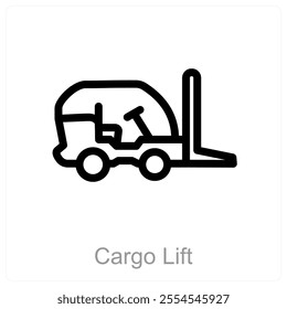 Cargo Lift and elevator icon concept