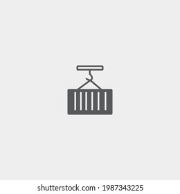 Cargo lifting vector icon illustration sign
