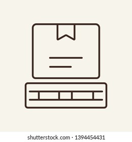Cargo line icon. Large box, package, parcel. Delivery concept. Vector illustration can be used for topics like shipment, logistics, courier, order