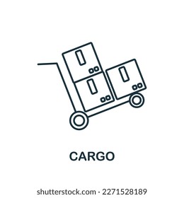 Cargo line icon. Monochrome simple Cargo outline icon for templates, web design and infographics
