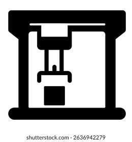 Cargo loading crane solid icon, marine port concept. Vector graphics. Port cargo transportation conveyor sign on white background, style mobile or design