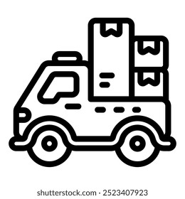 Cargo Logistic Delivery Vector Line Icon Symbol