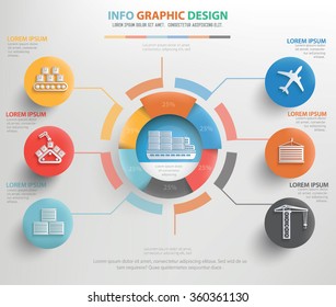 
Cargo and logistic info graphic design, vector