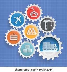 Cargo and logistic info graphic design,vector