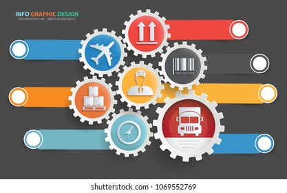 Cargo and logistic info graphic vector