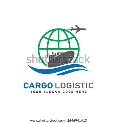 Cargo logistic logo vector suitable for export import company or expedition.