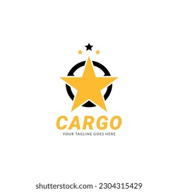 Plantilla vectorial del icono Logotipo de logística de carga.