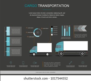 Cargo Logistics service infographic design. Business infographic with transport